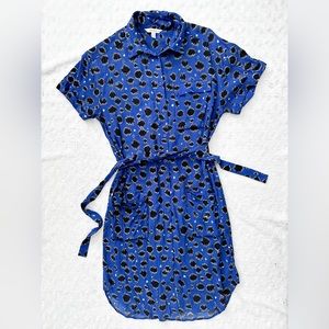& Other Stories Patterned Blue and Black Mini Dress